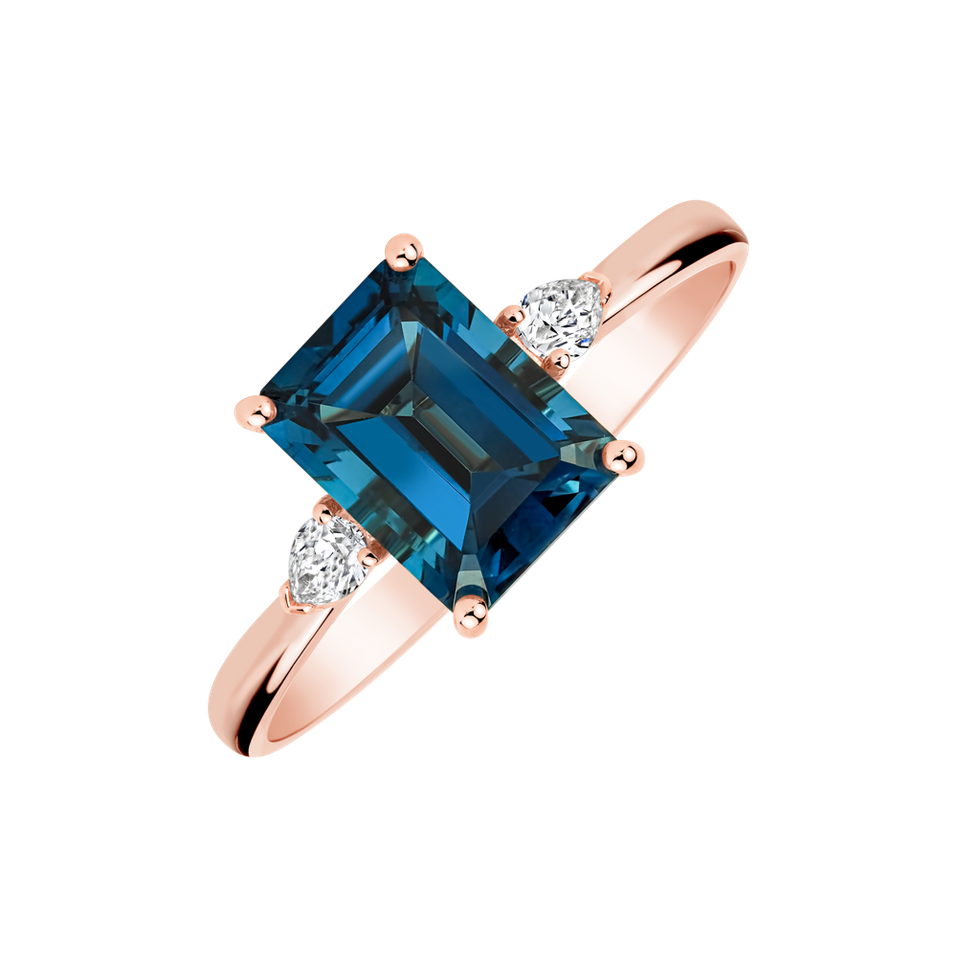Prsten s diamanty a topazem Royal Cordelia