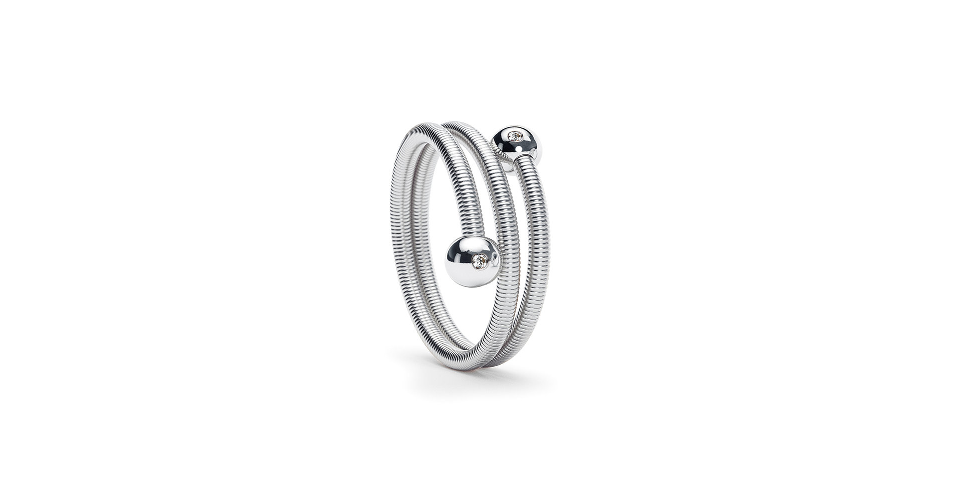 Prsten platina s diamanty Colette C Embrace Ring 2 Windings