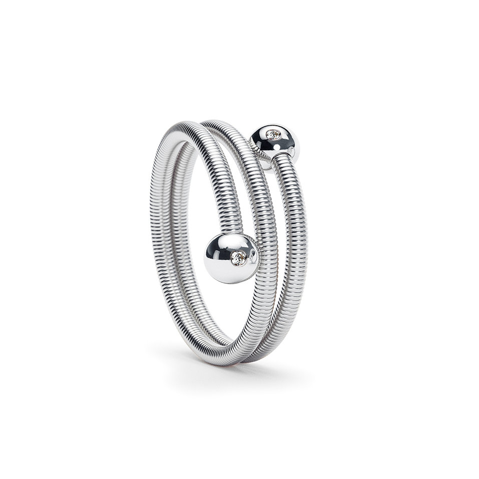 Prsten platina s diamanty Colette C Embrace Ring 2 Windings