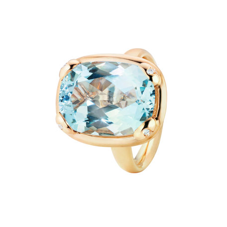 Prsten s diamanty a topazem Capriccio