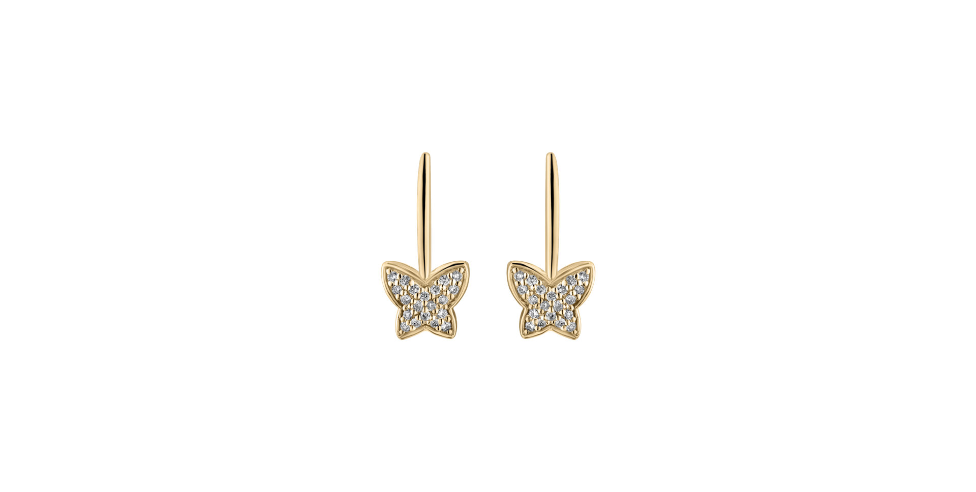 Náušnice s diamanty Sparkle Butterfly