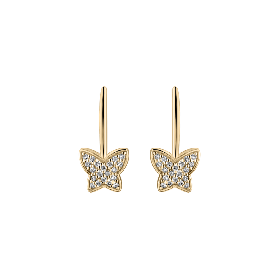 Náušnice s diamanty Sparkle Butterfly