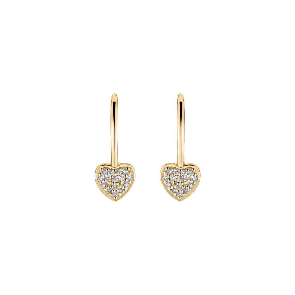 Náušnice s diamanty Sparkle Heart