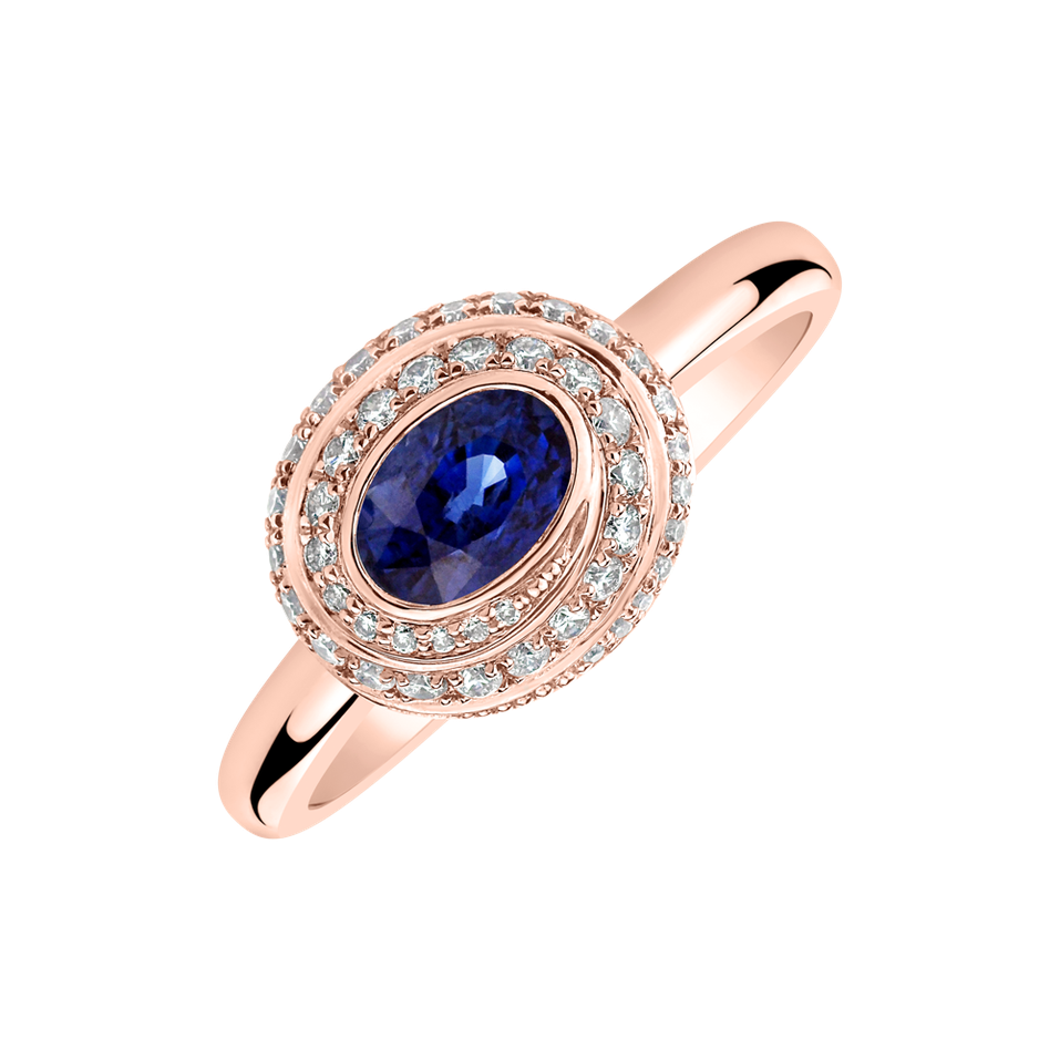 Prsten s diamanty a safírem Sapphire Eternity