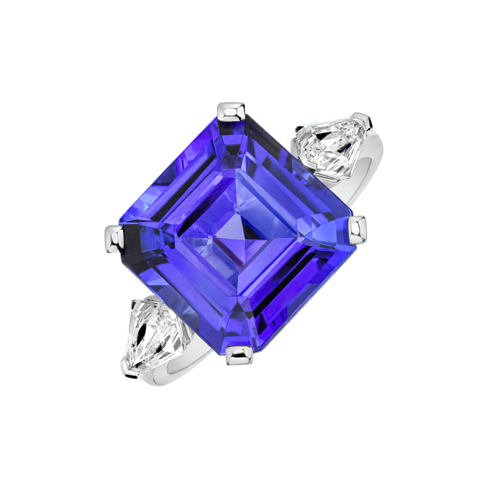 Prsten s tanzanitem a diamanty Electric Blue