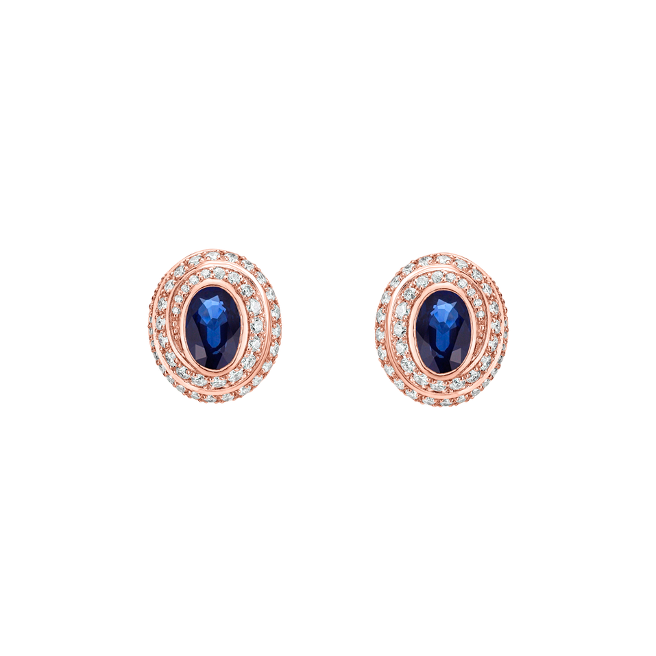 Náušnice s diamanty a safírem Luxury Sweetie