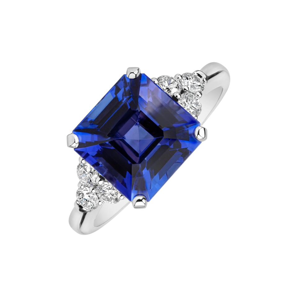 Prsten s tanzanitem a diamanty Blue Magic