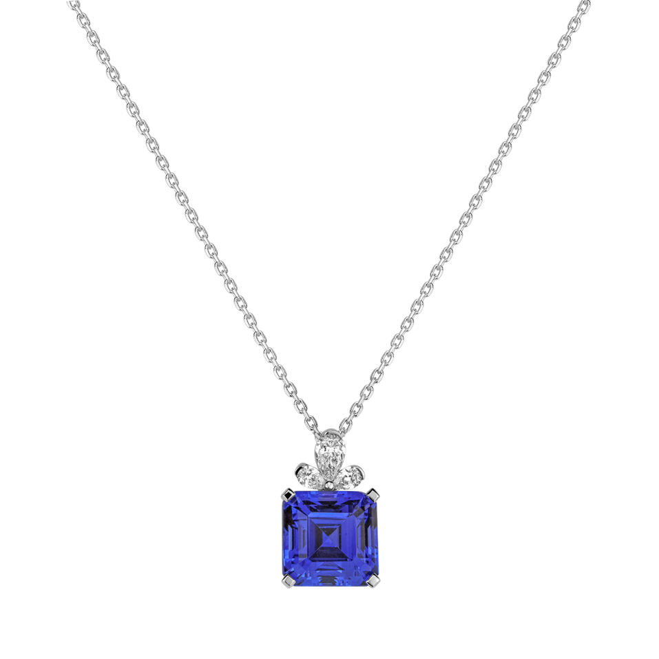 Náhrdelník s tanzanitem a diamanty Electric Blue