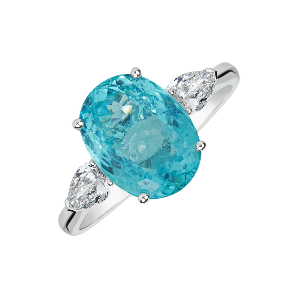 Prsten s diamanty a paraibou Fiona