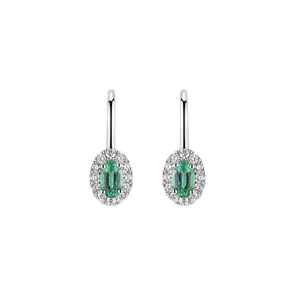 Náušnice s diamanty a smaragdem Imperial Allegory