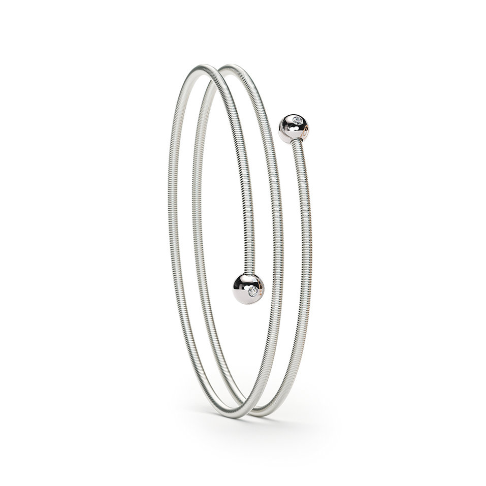 Náramek platina s diamanty Colette C Embrace bracelet 2 windings