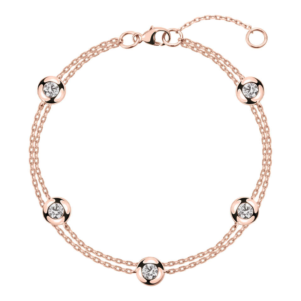 Náramek s diamanty Double Dots