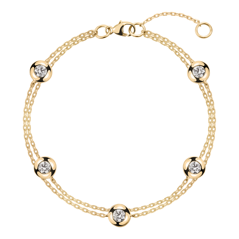 Náramek s diamanty Double Dots