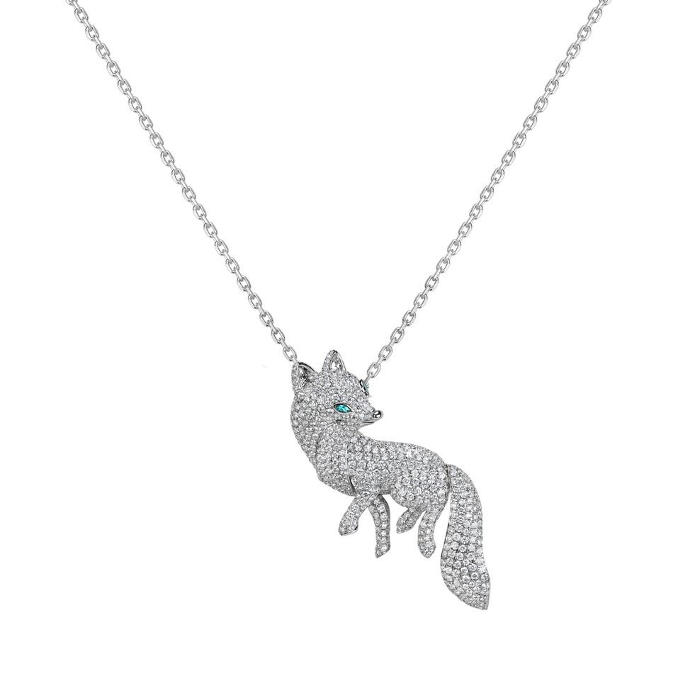 Přívěsek s paraibou a diamanty Polar Fox