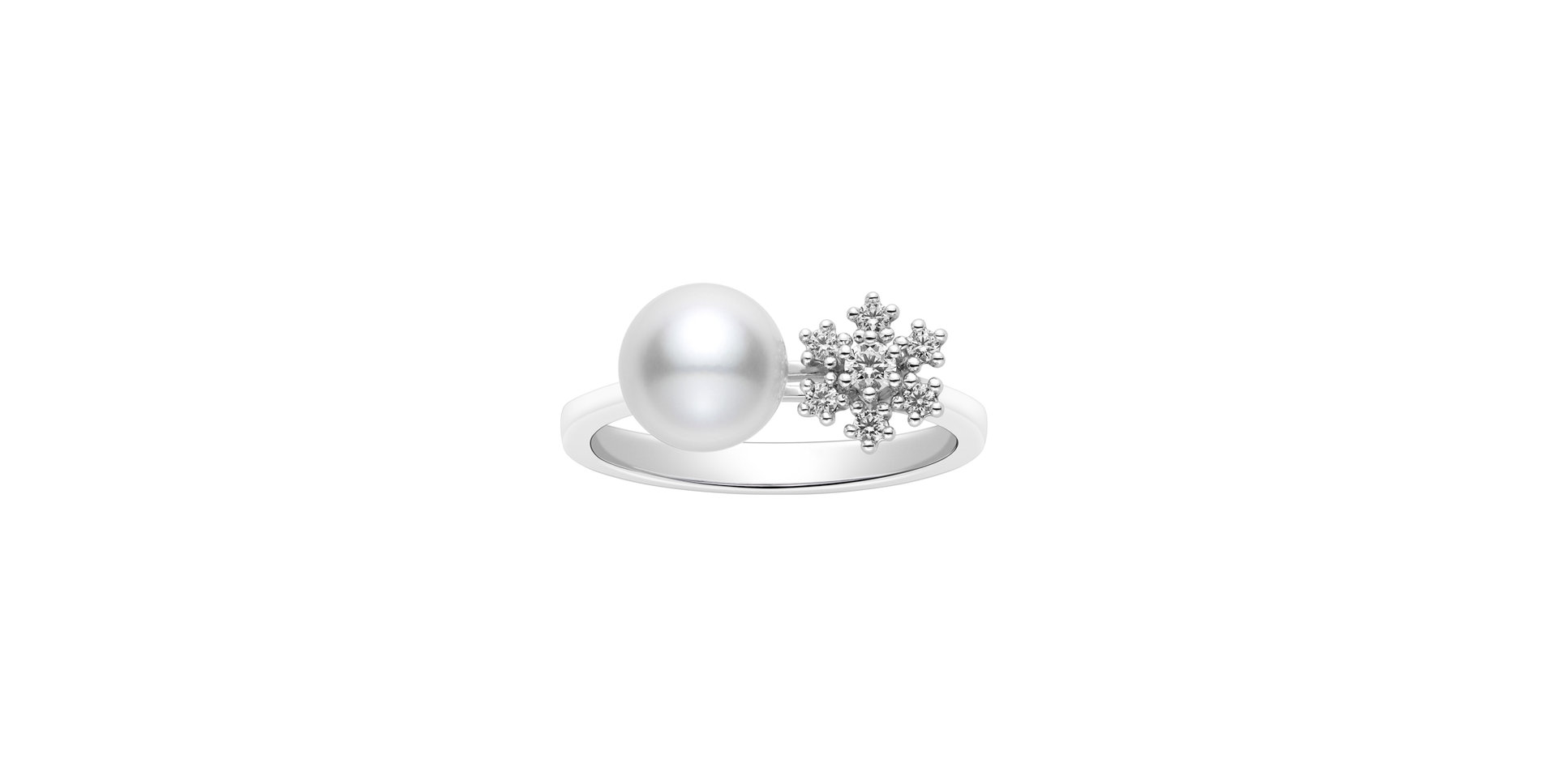 Prsten s diamanty s mořskou perlou Akoya Classic Elegance