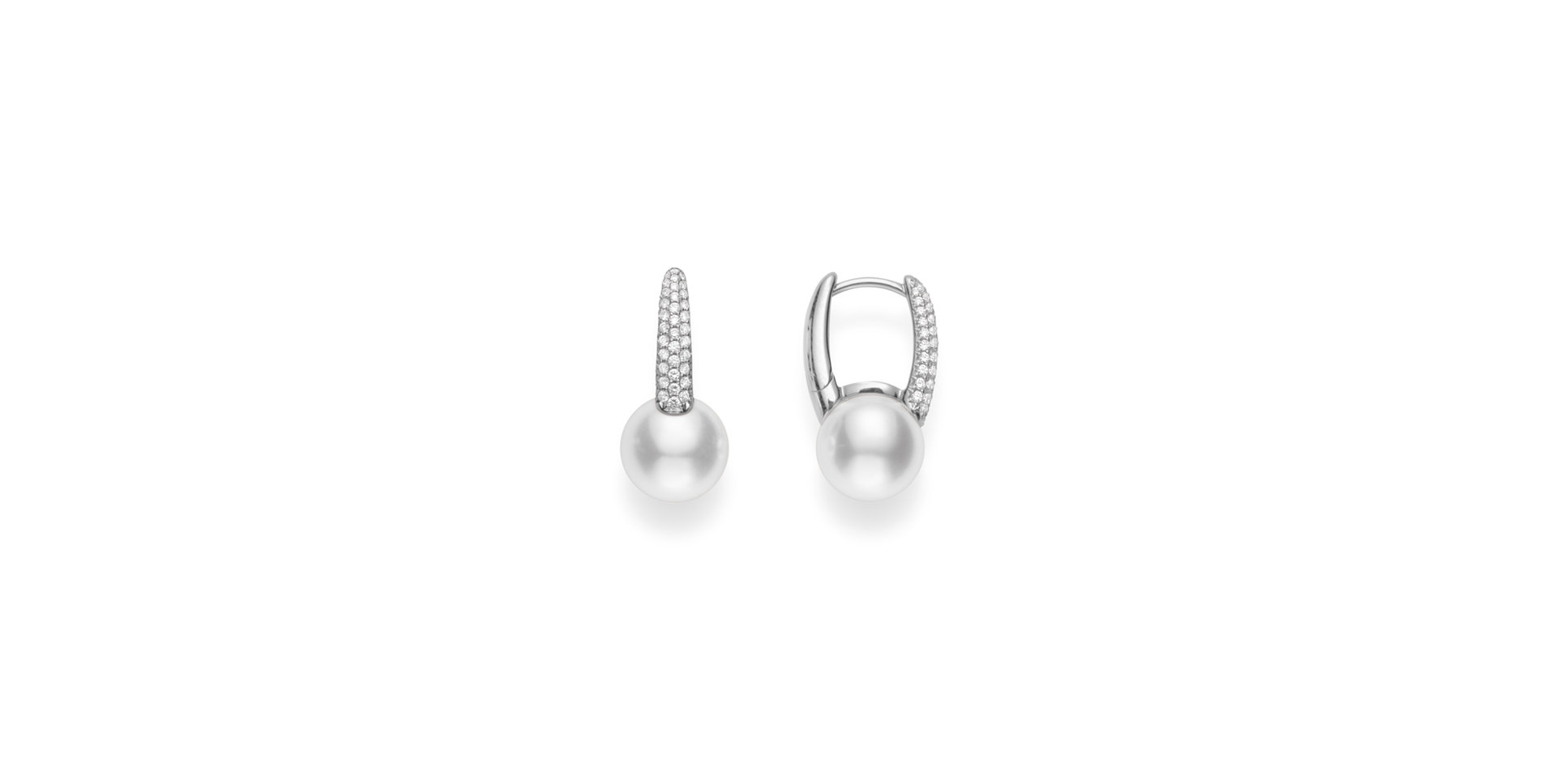 Náušnice s diamanty a perlou Cultured Pearl