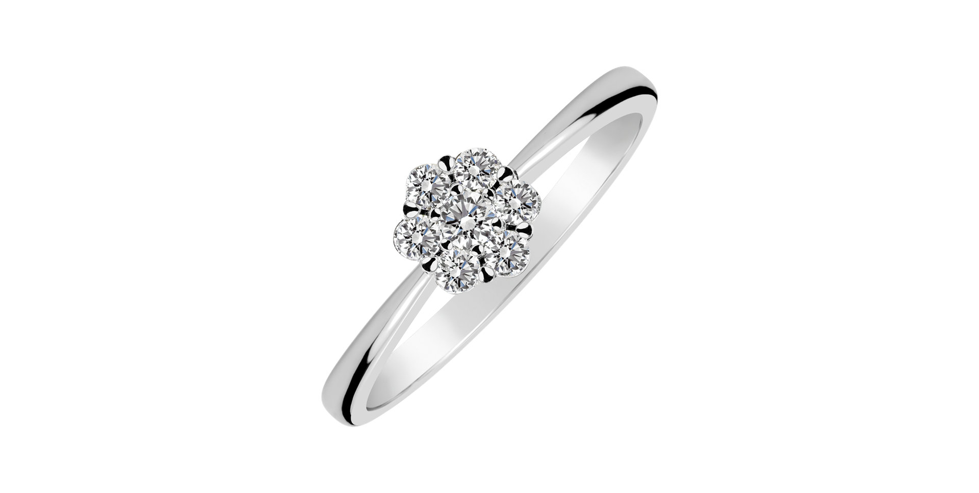 Prsten s diamanty Shiny Flower