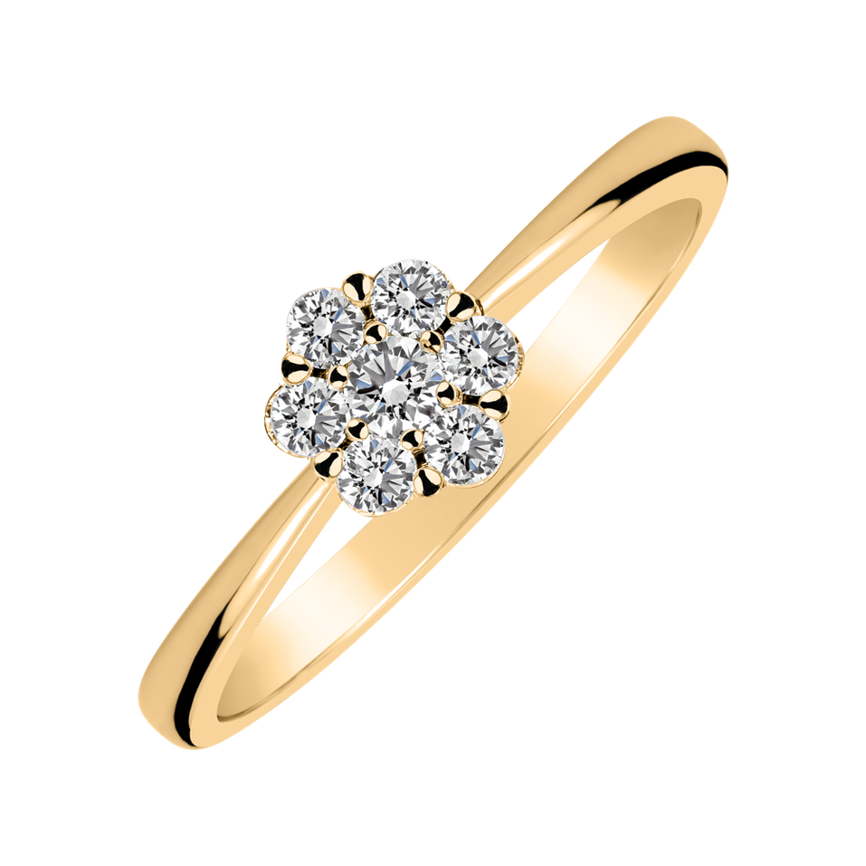 Prsten s diamanty Shiny Flower