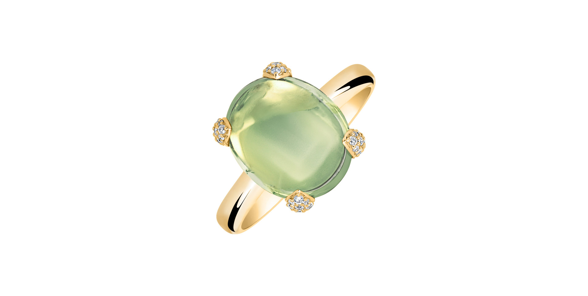 Prsten s diamanty a turmalínem Destri