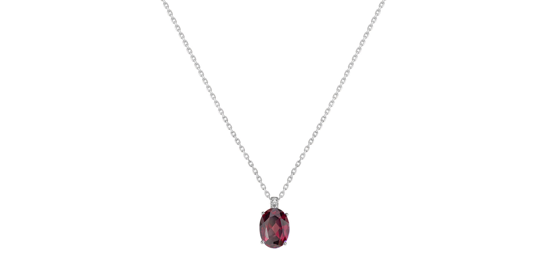Náhrdelník s diamanty a rhodolitem Aurora