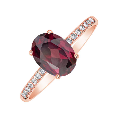 Prsten s diamanty a rhodolitem Touch of Spark