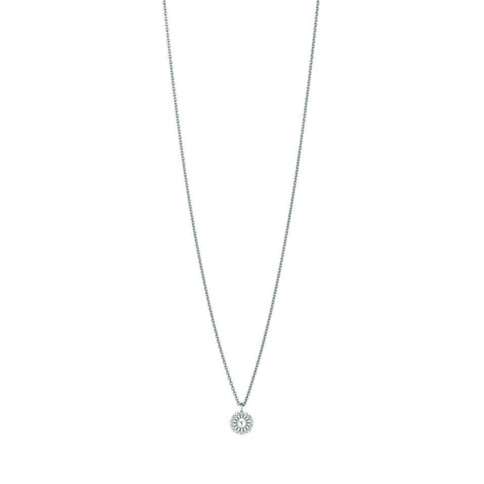 Náhrdelník s diamanty a perlou Swing Boho Pearl