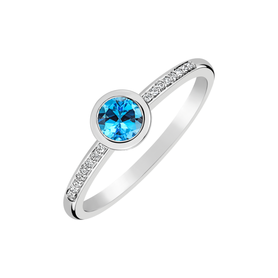 Prsten s diamanty a topazem Regal Elegance