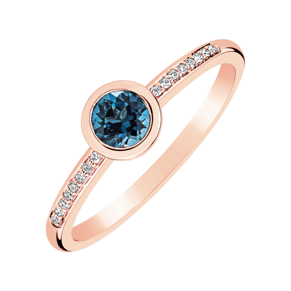 Prsten s diamanty a topazem Regal Sparkle