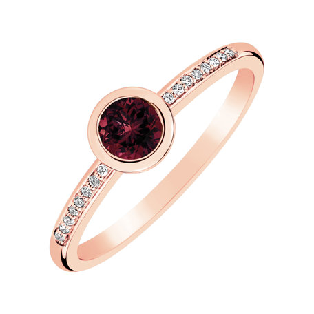 Prsten s diamanty a rhodolitem Regal Sparkle