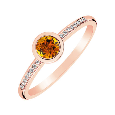 Prsten s diamanty a citrínem Regal Sparkle