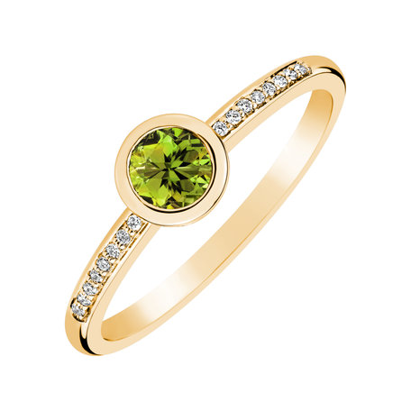 Prsten s diamanty a peridotem Regal Sparkle