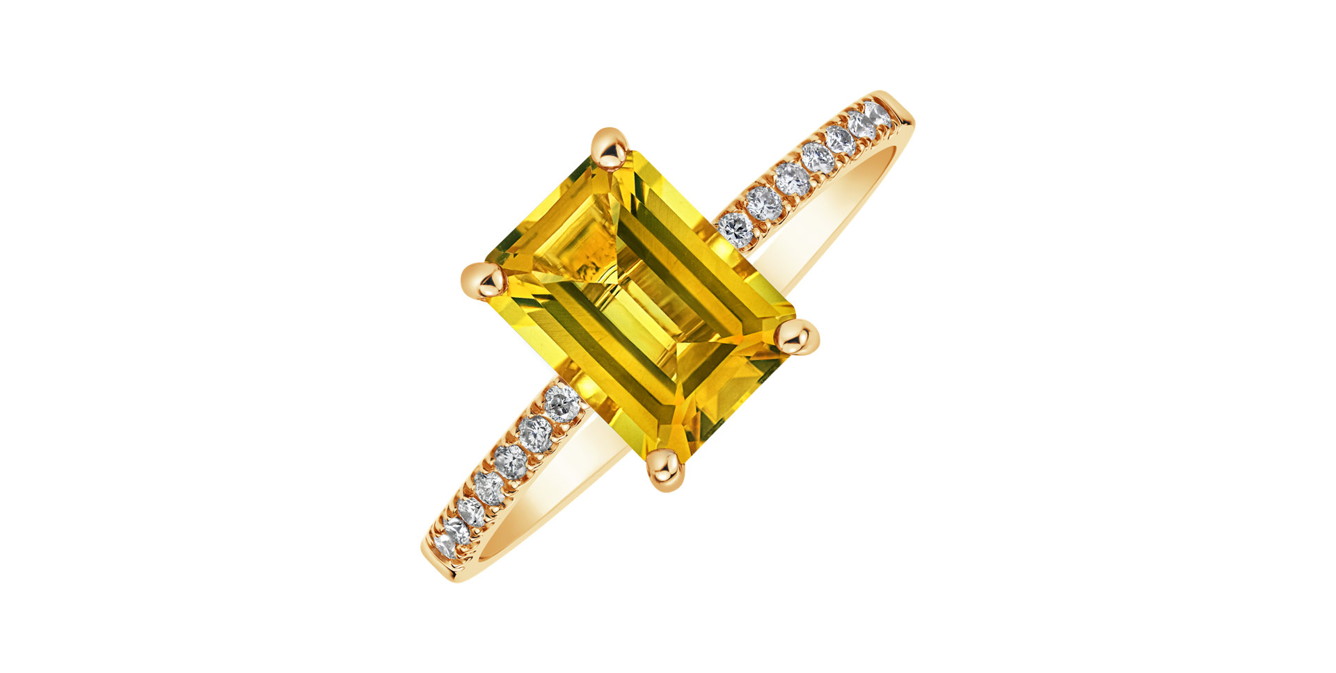Diamond ring with Citrine Mireth