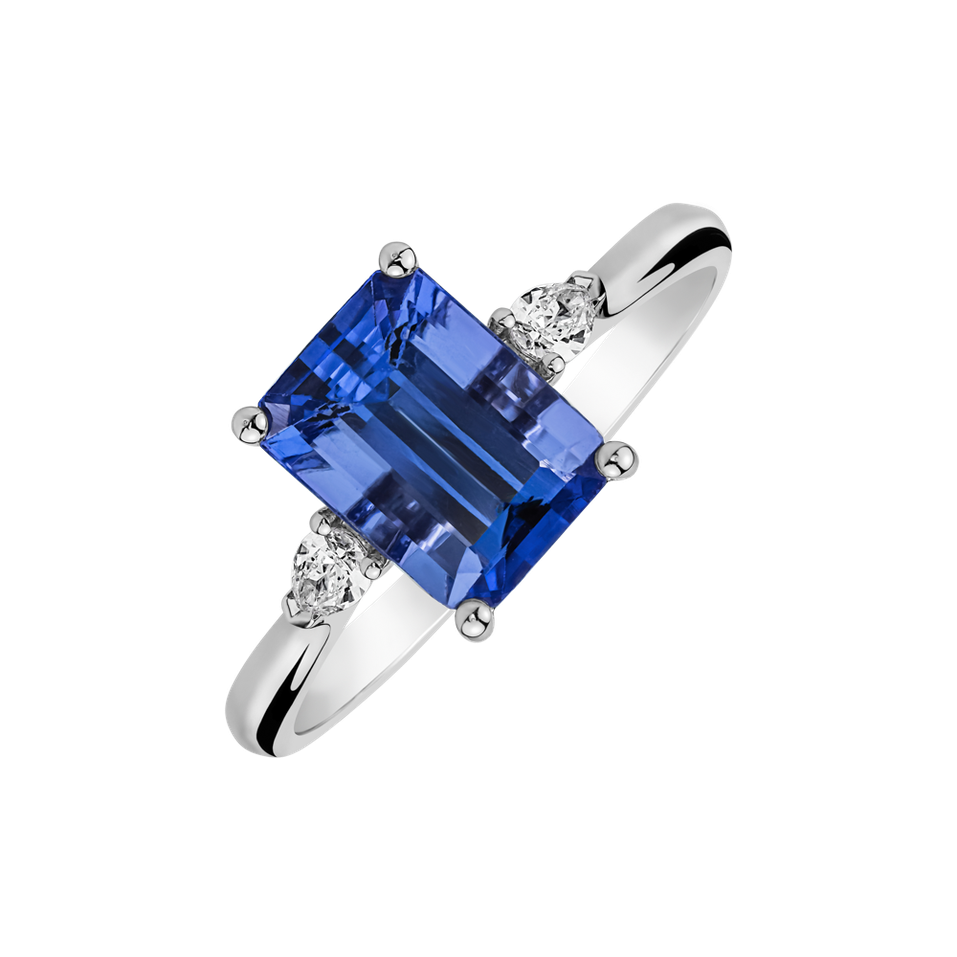 Prsten s diamanty a tanzanitem Royal Cordelia