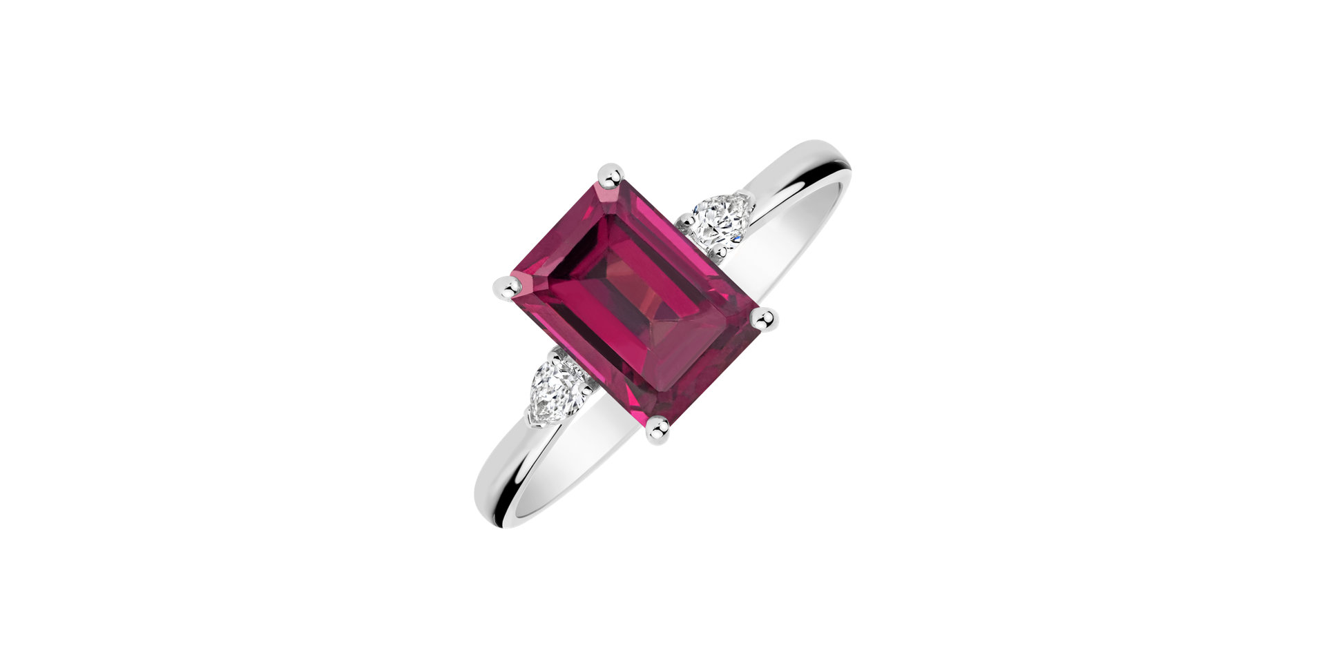 Prsten s diamanty a rhodolite Royal Cordelia
