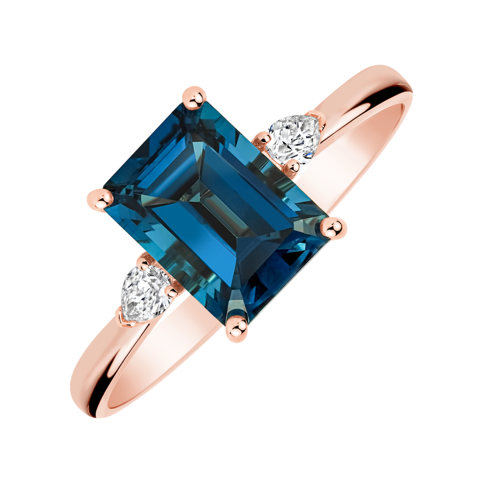 Prsten s diamanty a topazem Royal Anne