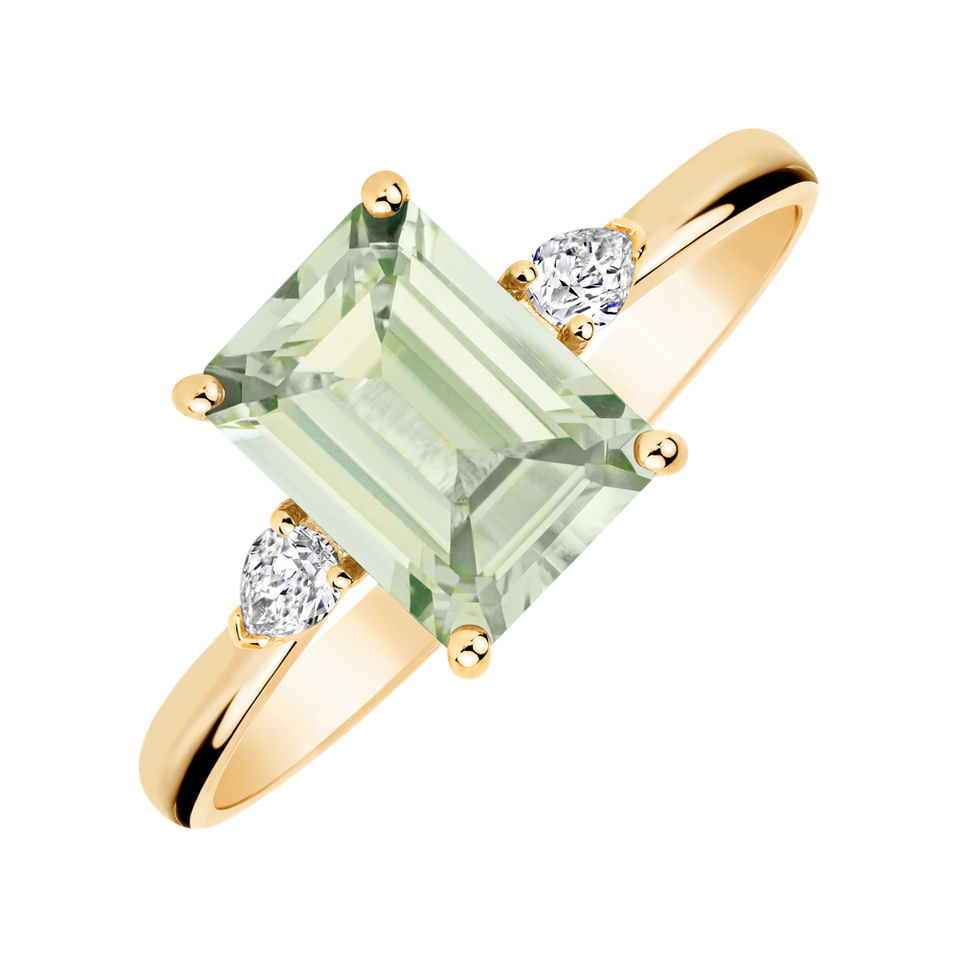 Prsten s diamanty a ametystem Royal Anne