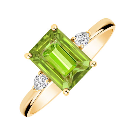 Prsten s diamanty a peridotem Royal Anne