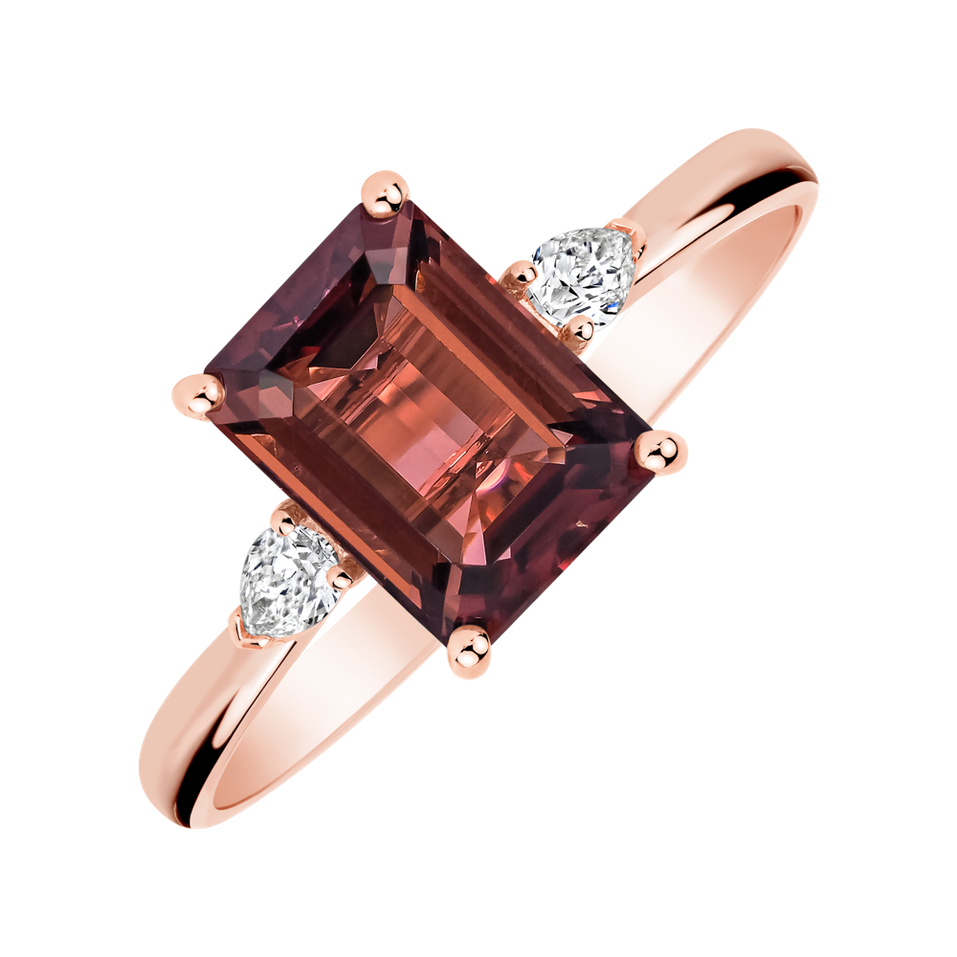 Prsten s diamanty a turmalínem Royal Anne