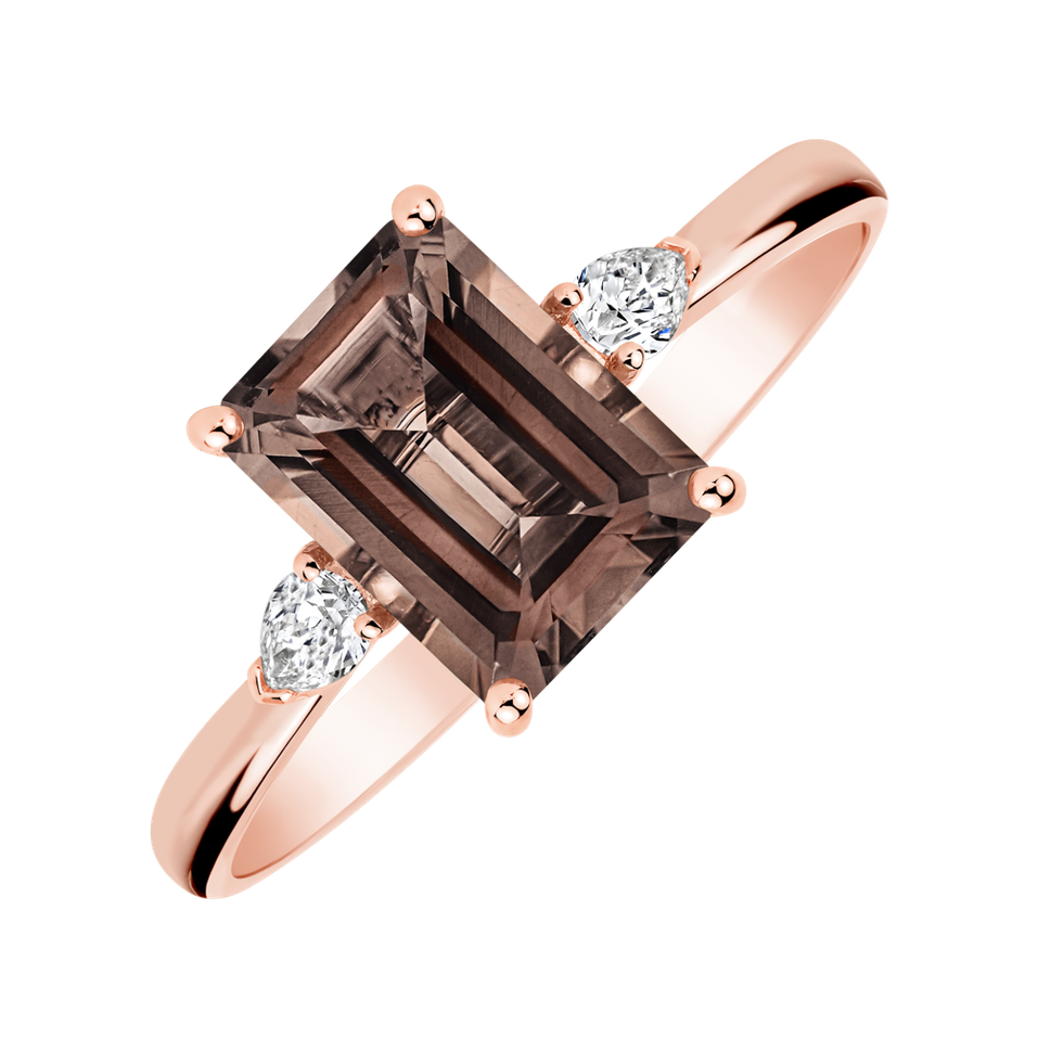 Prsten s diamanty a quartzem Royal Anne