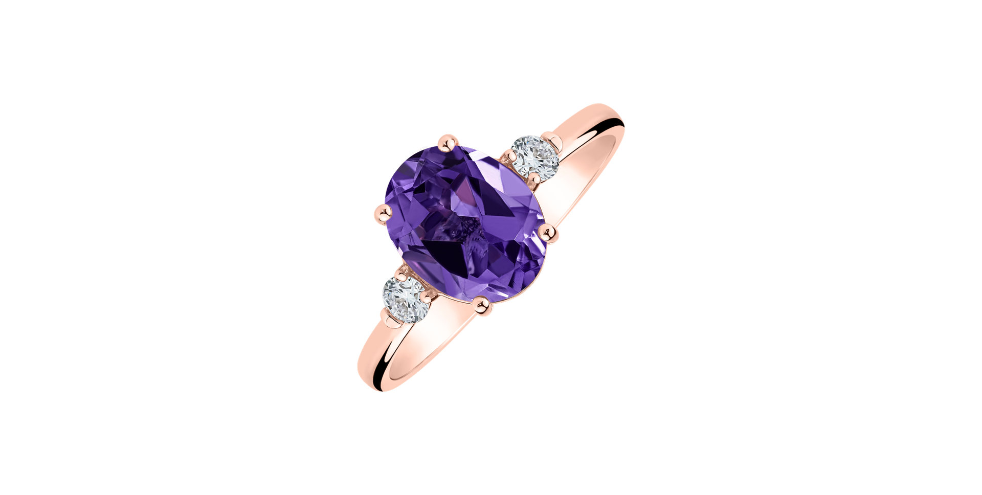 Prsten s diamanty a ametystem Violet Dusk