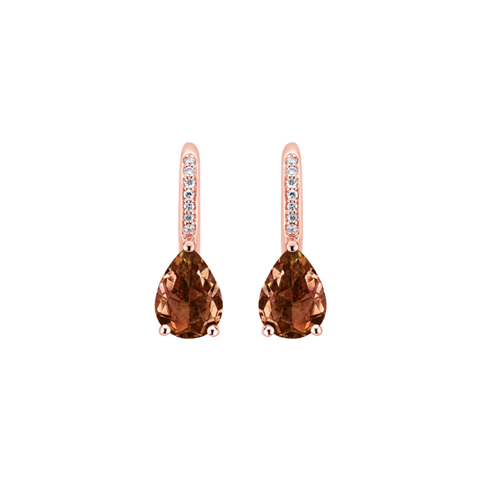 Náušnice s diamanty a turmalínem Tearfall