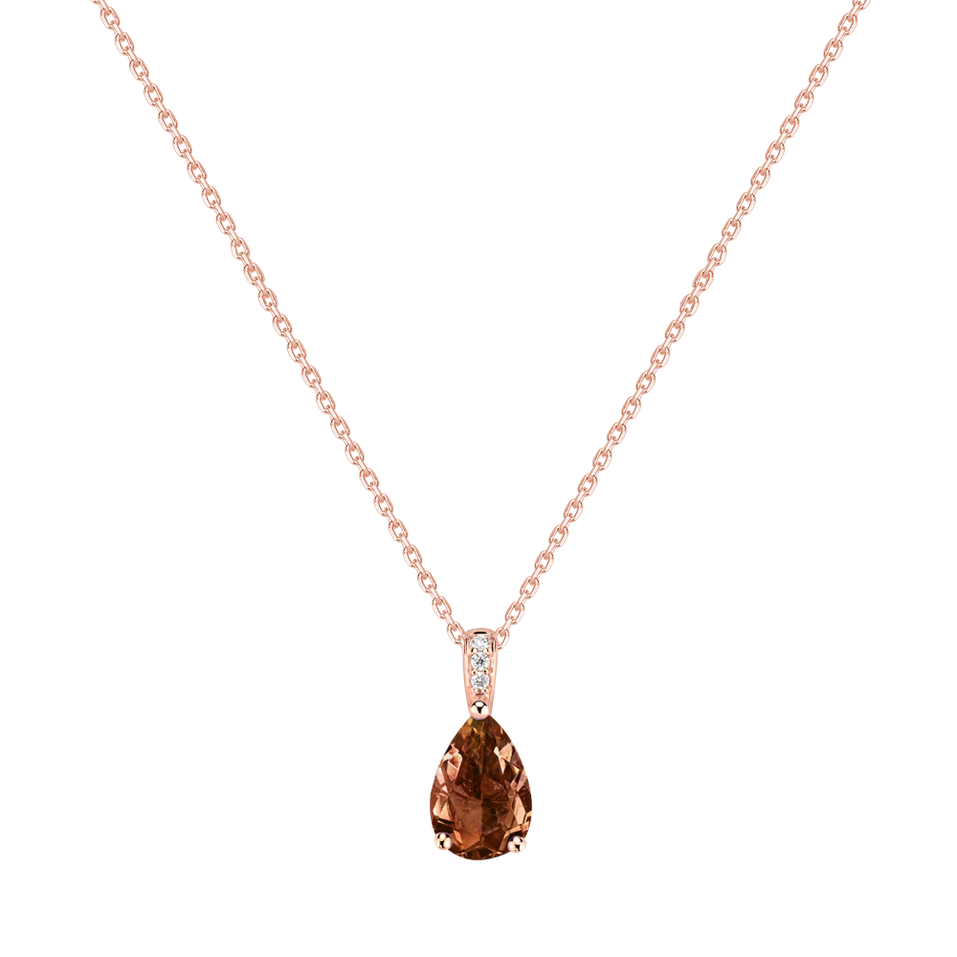 Náhrdelník s diamanty a turmalínem Tearfall