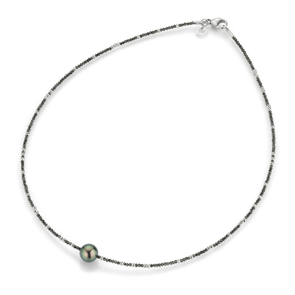 Náhrdelník s diamanty a perlou Castaway