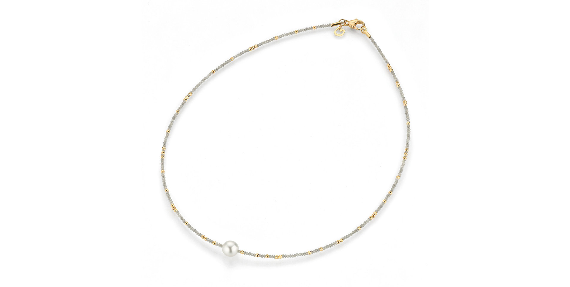 Náhrdelník s diamanty a perlou Castaway