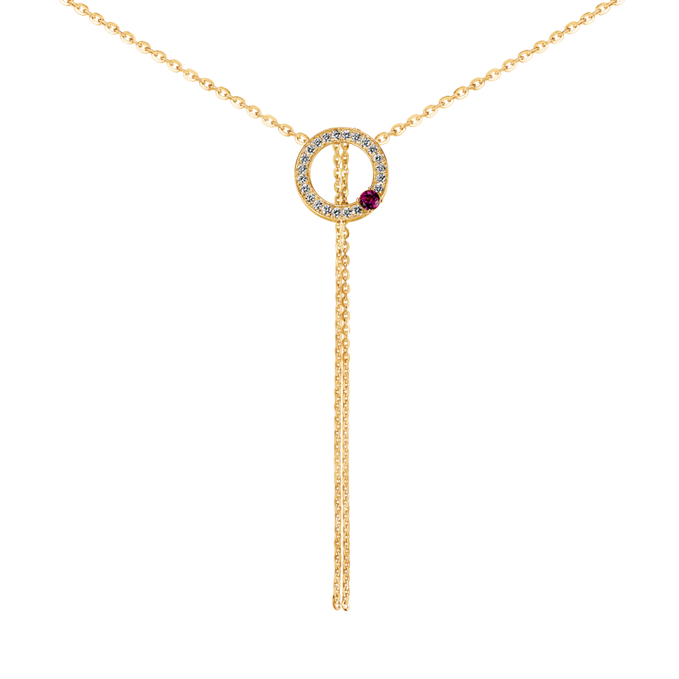 Náhrdelník s diamanty a rhodolitem Perfect Sphere