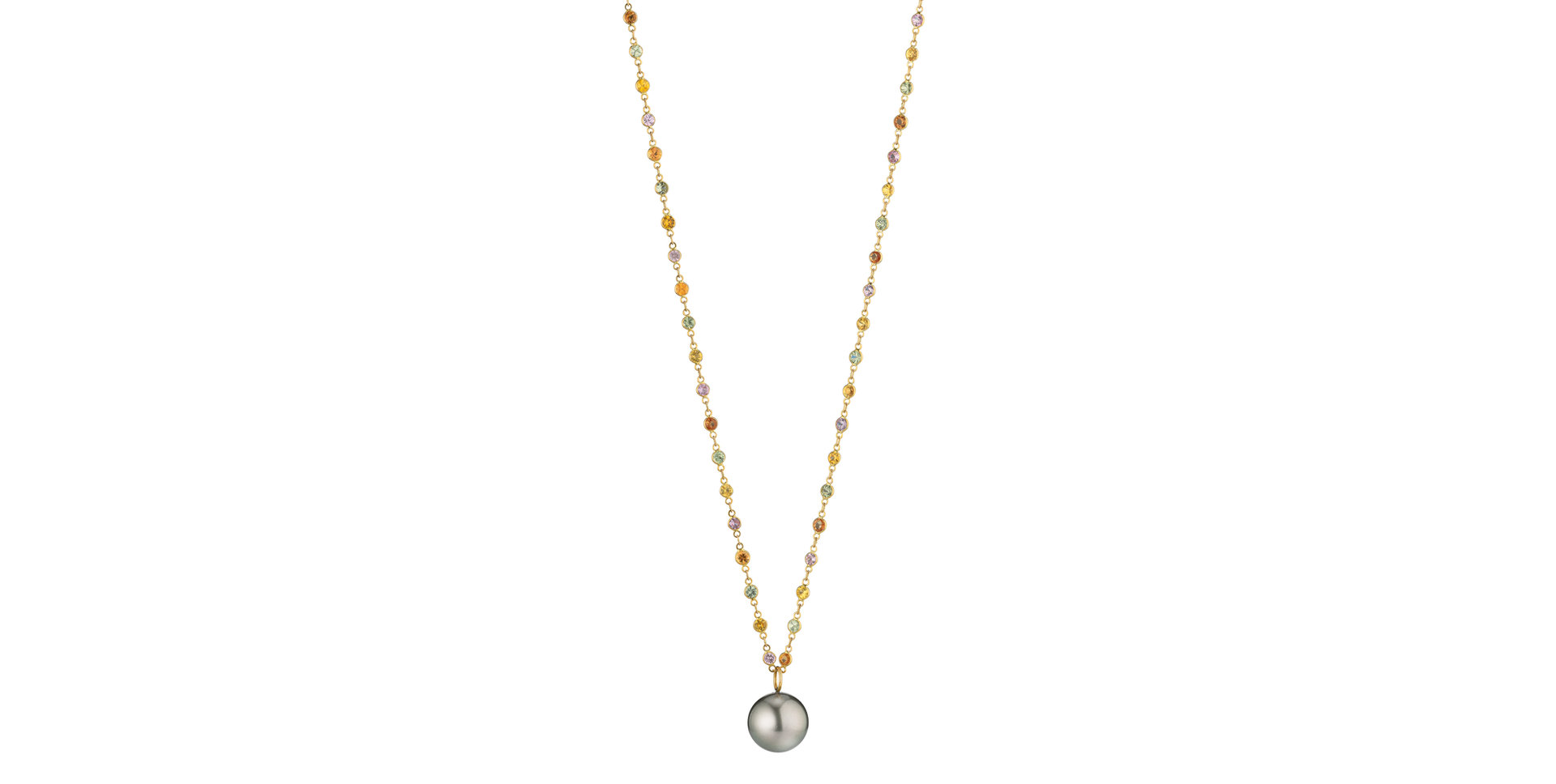 Náhrdelník se safíry a perlou Modern Classic