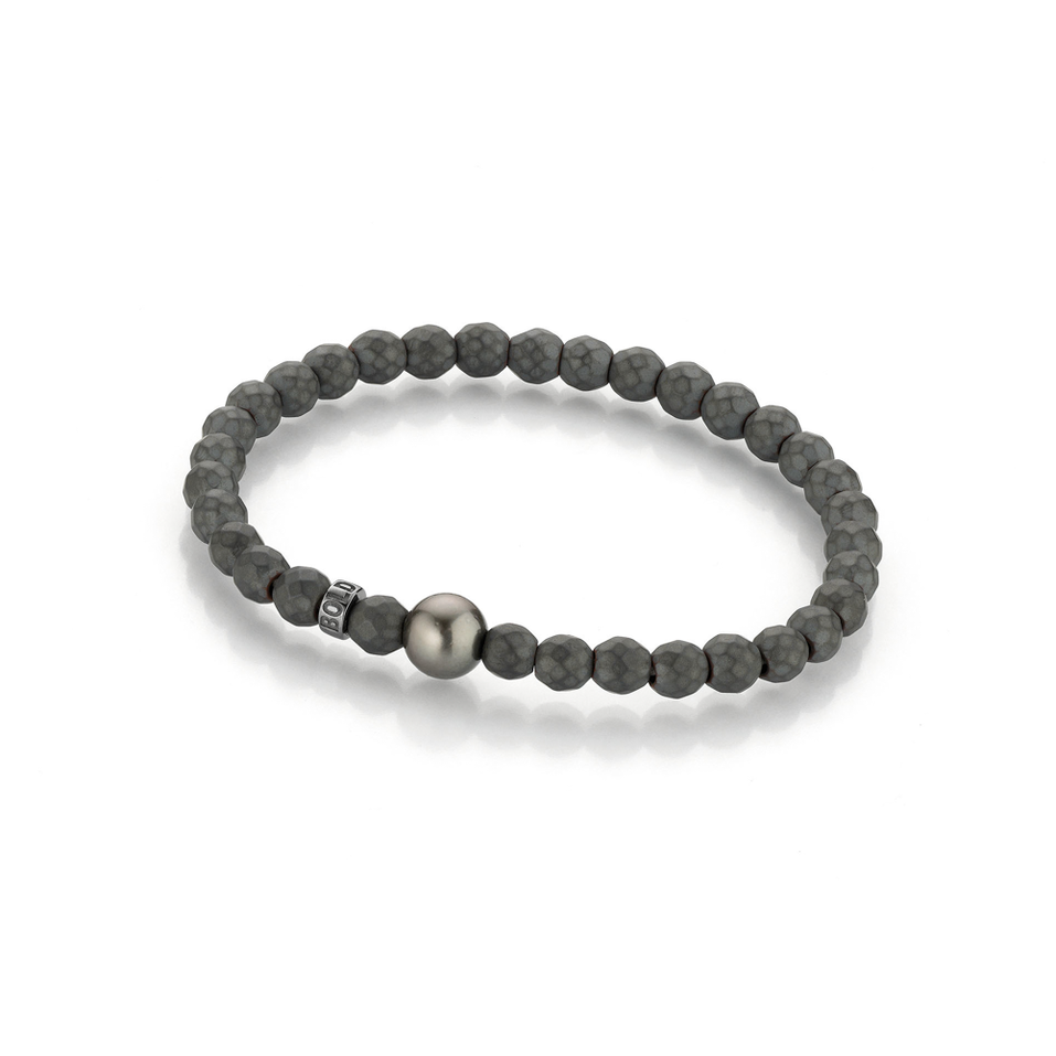 Náramek s hematitem a mořskou perlou 8-9 mm Bold Armband