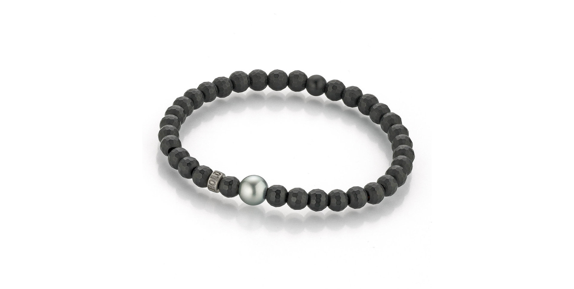 Náramek s onyxem a perlou Bold