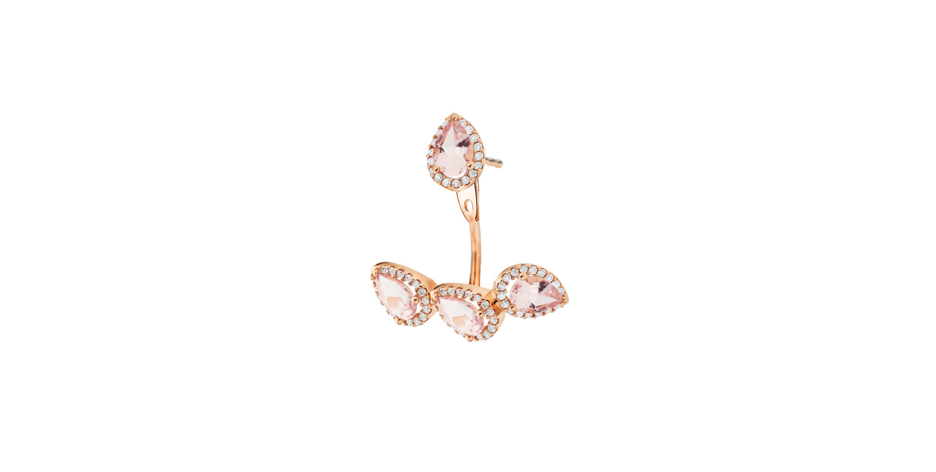 Náušnice/přívěs s diamanty a morganitem Espressivo