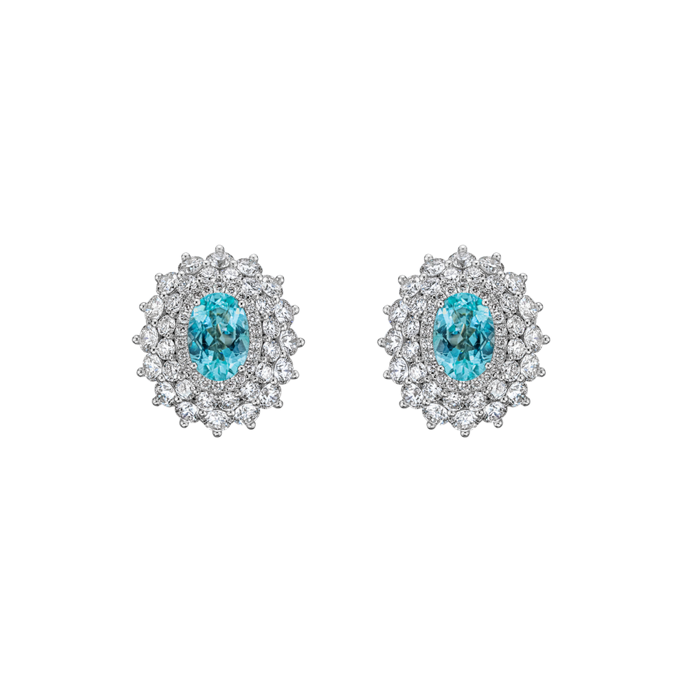 Náušnice s diamanty a paraibou Royal Sparkle